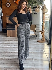 Bayan Pantolon Kırçıl Desenli