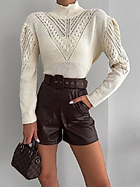 Triko Kadın Kazak Desenli