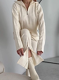 Triko Takım Ayağı Fermarlı Yakalı