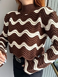 Triko Zikzak Desenli Kazak