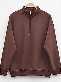 Fermuarlı Kapşonlu Sweatshirt