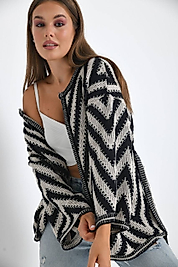 Zikzak Desenli Hırka