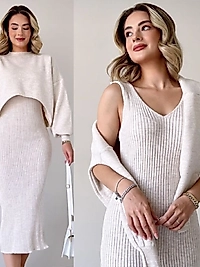 Triko Elbise İkili Takım